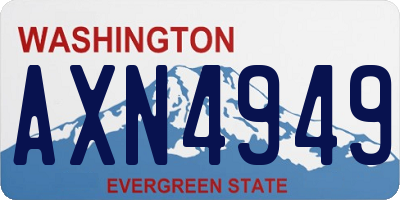 WA license plate AXN4949