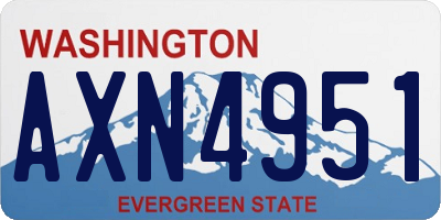 WA license plate AXN4951