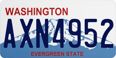 WA license plate AXN4952