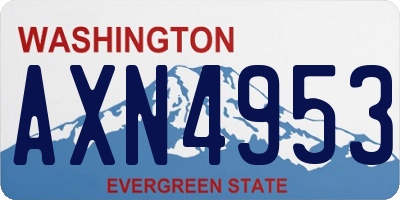 WA license plate AXN4953