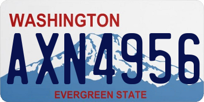 WA license plate AXN4956