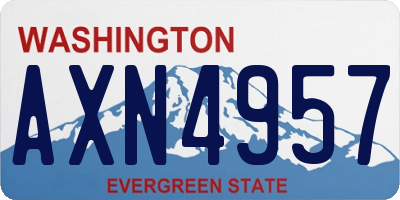 WA license plate AXN4957
