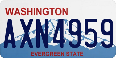 WA license plate AXN4959