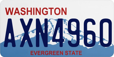 WA license plate AXN4960