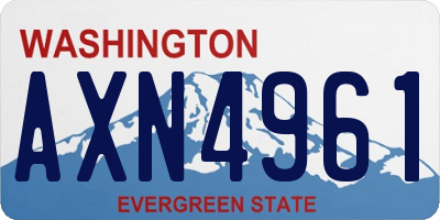 WA license plate AXN4961