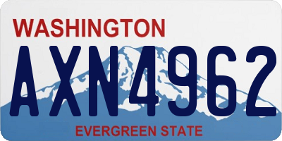 WA license plate AXN4962