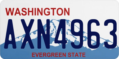 WA license plate AXN4963