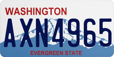 WA license plate AXN4965