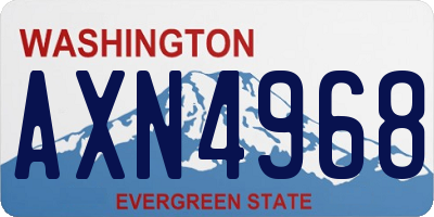WA license plate AXN4968