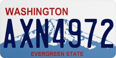 WA license plate AXN4972