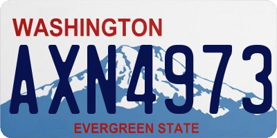 WA license plate AXN4973