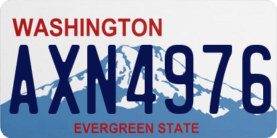WA license plate AXN4976