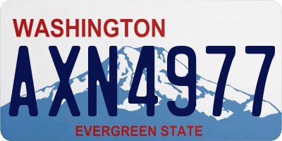 WA license plate AXN4977