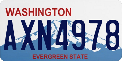 WA license plate AXN4978