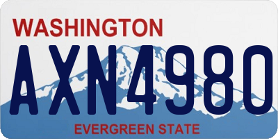 WA license plate AXN4980