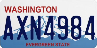 WA license plate AXN4984