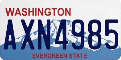 WA license plate AXN4985