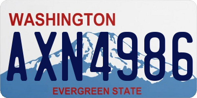 WA license plate AXN4986