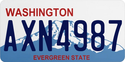 WA license plate AXN4987