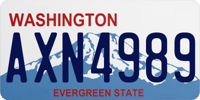WA license plate AXN4989