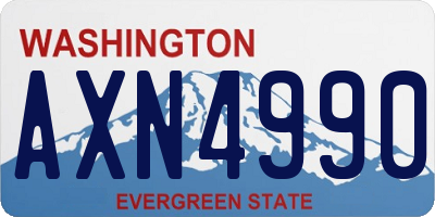 WA license plate AXN4990
