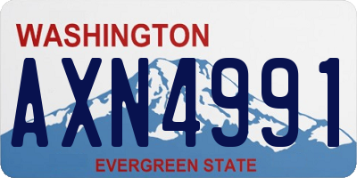 WA license plate AXN4991