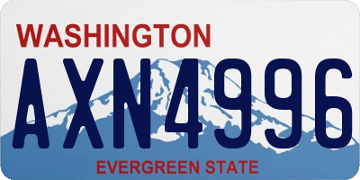 WA license plate AXN4996