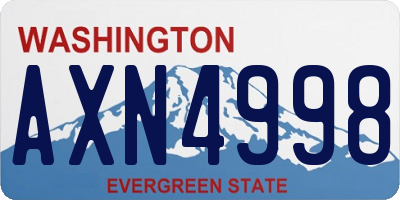 WA license plate AXN4998