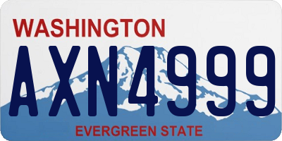 WA license plate AXN4999