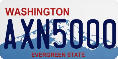 WA license plate AXN5000