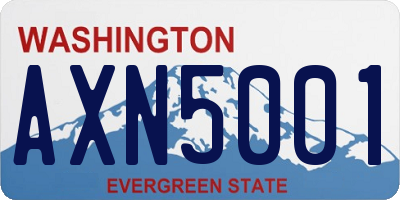 WA license plate AXN5001