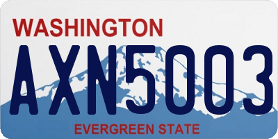 WA license plate AXN5003