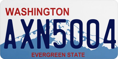 WA license plate AXN5004