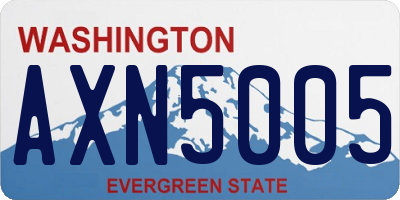 WA license plate AXN5005