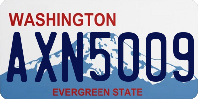 WA license plate AXN5009