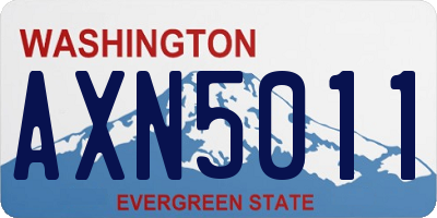 WA license plate AXN5011