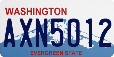 WA license plate AXN5012