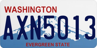 WA license plate AXN5013