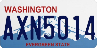 WA license plate AXN5014