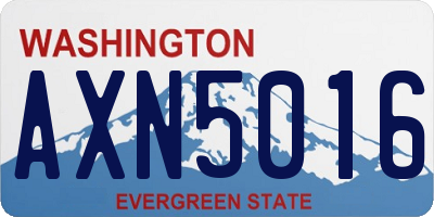 WA license plate AXN5016