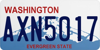 WA license plate AXN5017