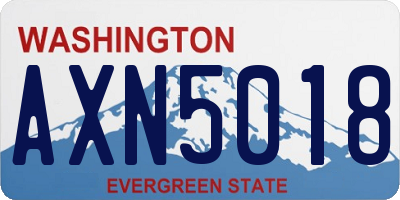 WA license plate AXN5018