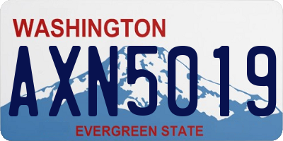 WA license plate AXN5019
