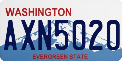 WA license plate AXN5020