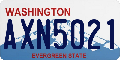 WA license plate AXN5021