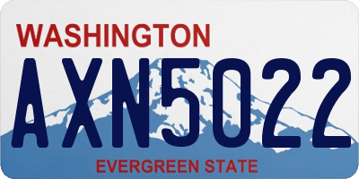 WA license plate AXN5022