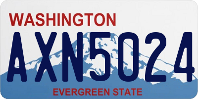 WA license plate AXN5024