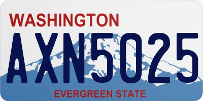 WA license plate AXN5025