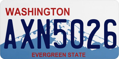 WA license plate AXN5026