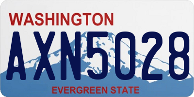WA license plate AXN5028